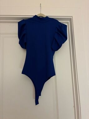 TCEC Royal Blue Puff Sleeve Bodysuit